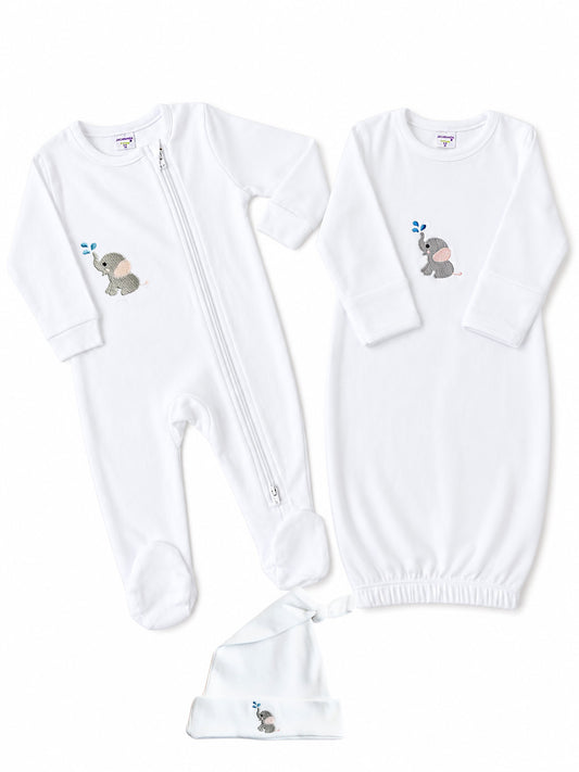 Cozy Newborn Set – 15% Off Footie, Hat & Gown