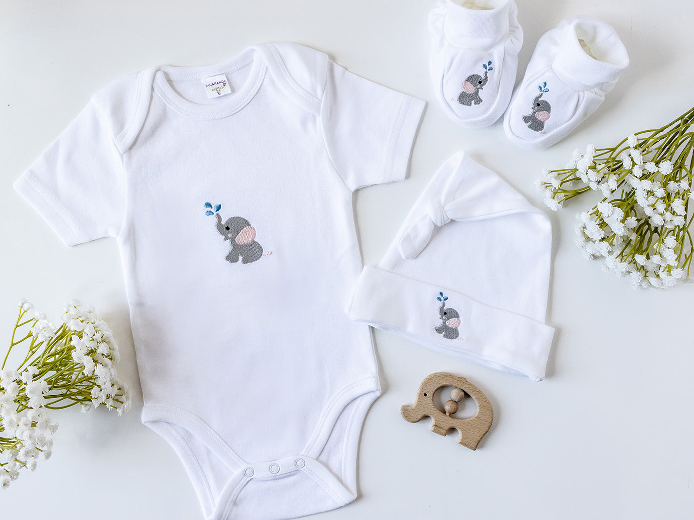 Onesie (Short Sleeve), Combed Cotton, Embroidered