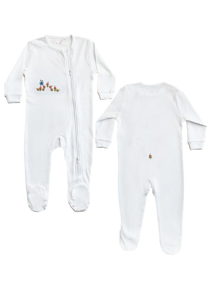 Baby Footie, Combed Cotton, Embroidered