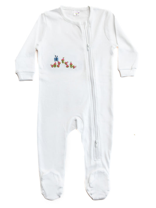Baby Footie, Combed Cotton, Embroidered