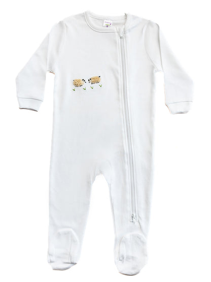 Baby Footie, Combed Cotton, Embroidered