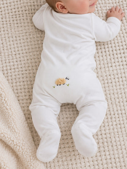 Baby Footie, Combed Cotton, Embroidered