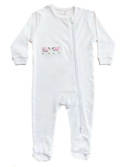 Baby Footie, Combed Cotton, Embroidered
