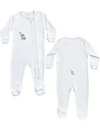 Baby Footie, Combed Cotton, Embroidered