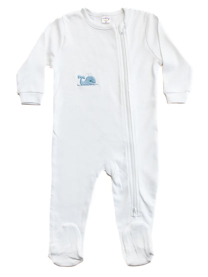 Baby Footie, Combed Cotton, Embroidered