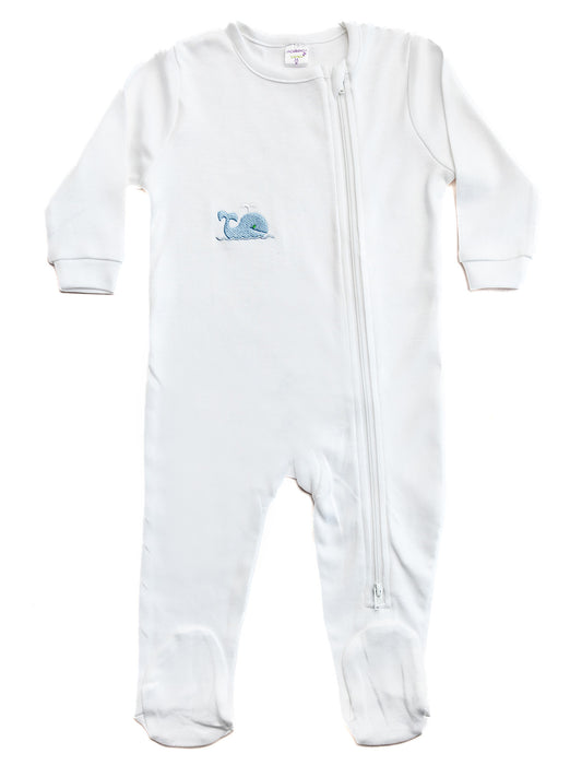 Baby Footie, Combed Cotton, Embroidered