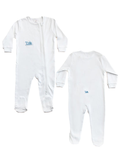 Baby Footie, Combed Cotton, Embroidered