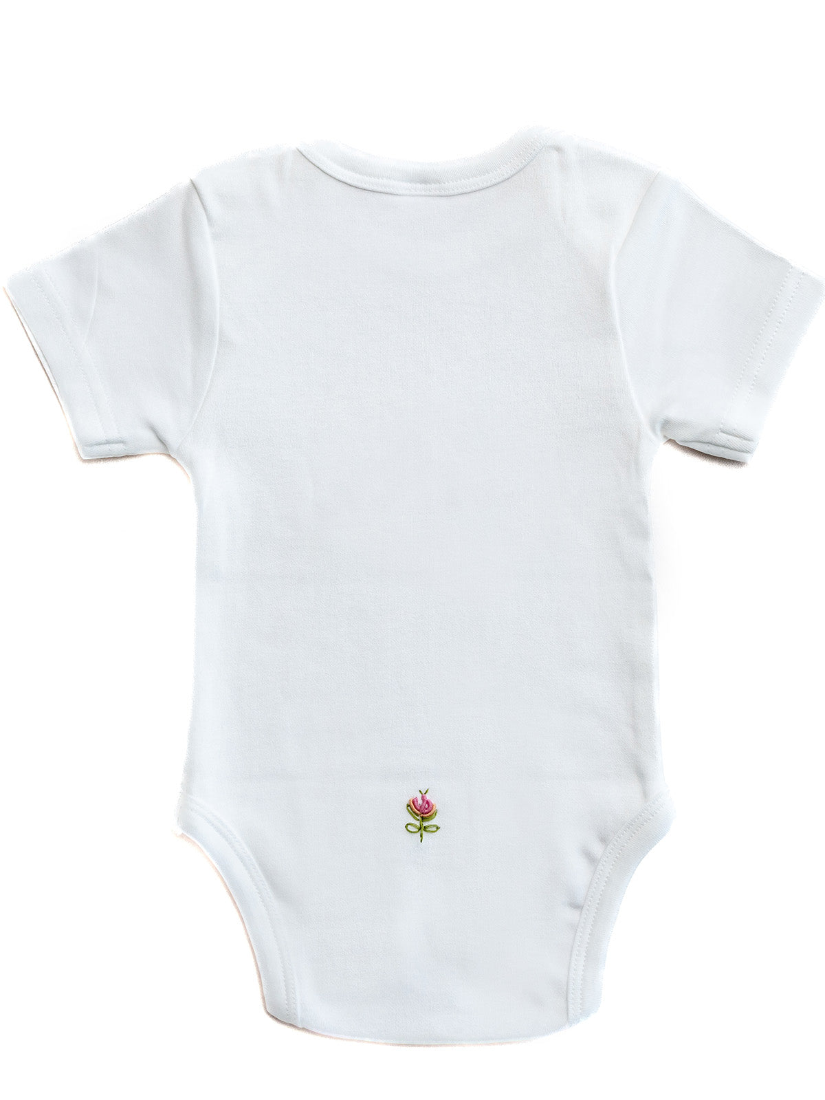 Onesie (Short Sleeve), Combed Cotton, Rosebuds & Butterfly