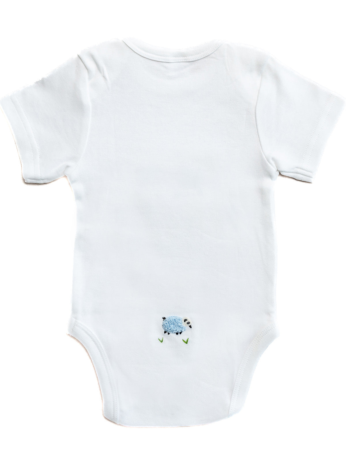 Onesie (Short Sleeve), Combed Cotton, Blue Sheep