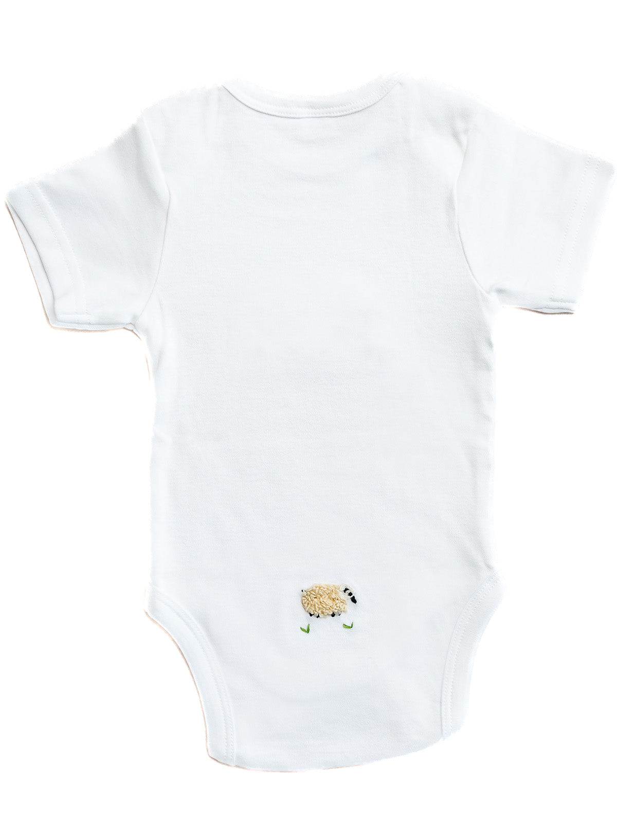 Onesie (Short Sleeve), Combed Cotton, Cream Sheep