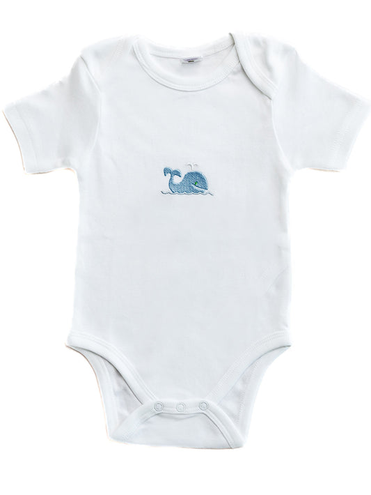 Onesie (Short Sleeve), Combed Cotton, Willy Whale