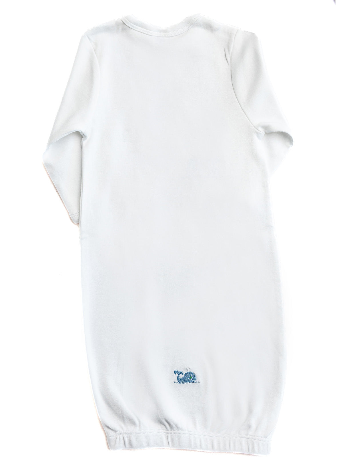 Baby Gown, Combed Cotton, Embroidered Willy Whale