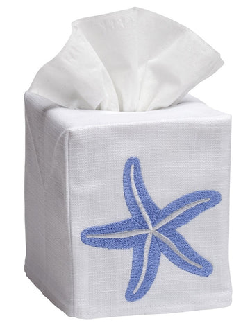 Tissue Box Cover, Embroidered Shell Collection