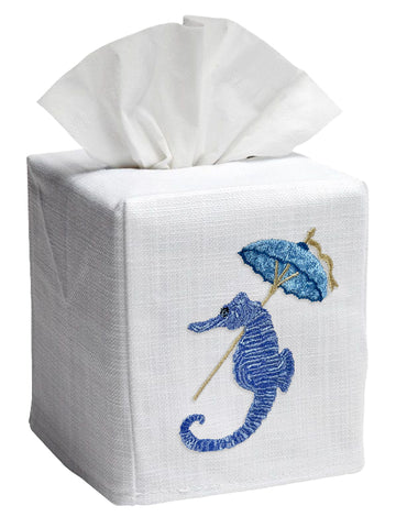 Tissue Box Cover, Embroidered Shell Collection