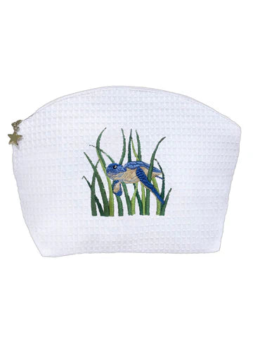 Cosmetic Bag (Medium), Embroidered Coastal