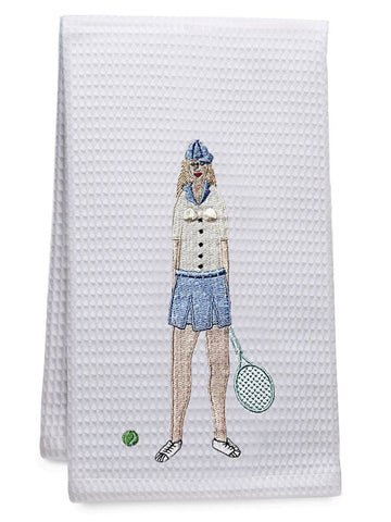 Guest Towel, Waffle Weave, Embroidered People