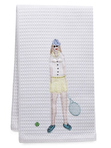 Guest Towel, Waffle Weave, Embroidered People