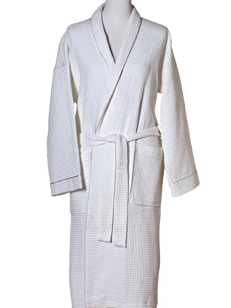 Bathrobe - White Waffle Weave, Unisex