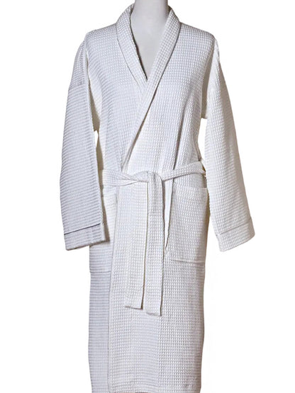 Bathrobe - White Waffle Weave, Unisex