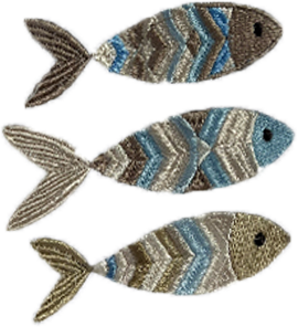 Guest Towel, Terry, Embroidered Fish