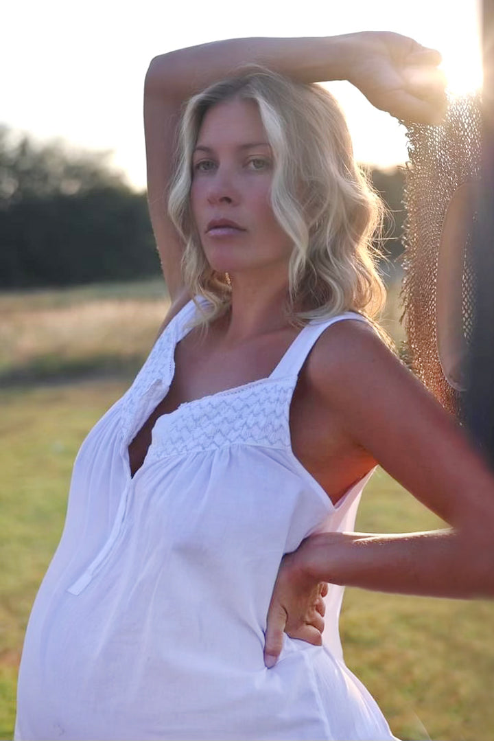 Vicki White Cotton Nightgown