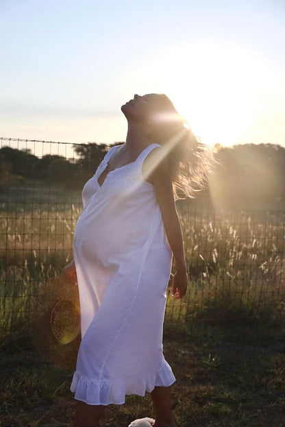 Vicki White Cotton Nightgown