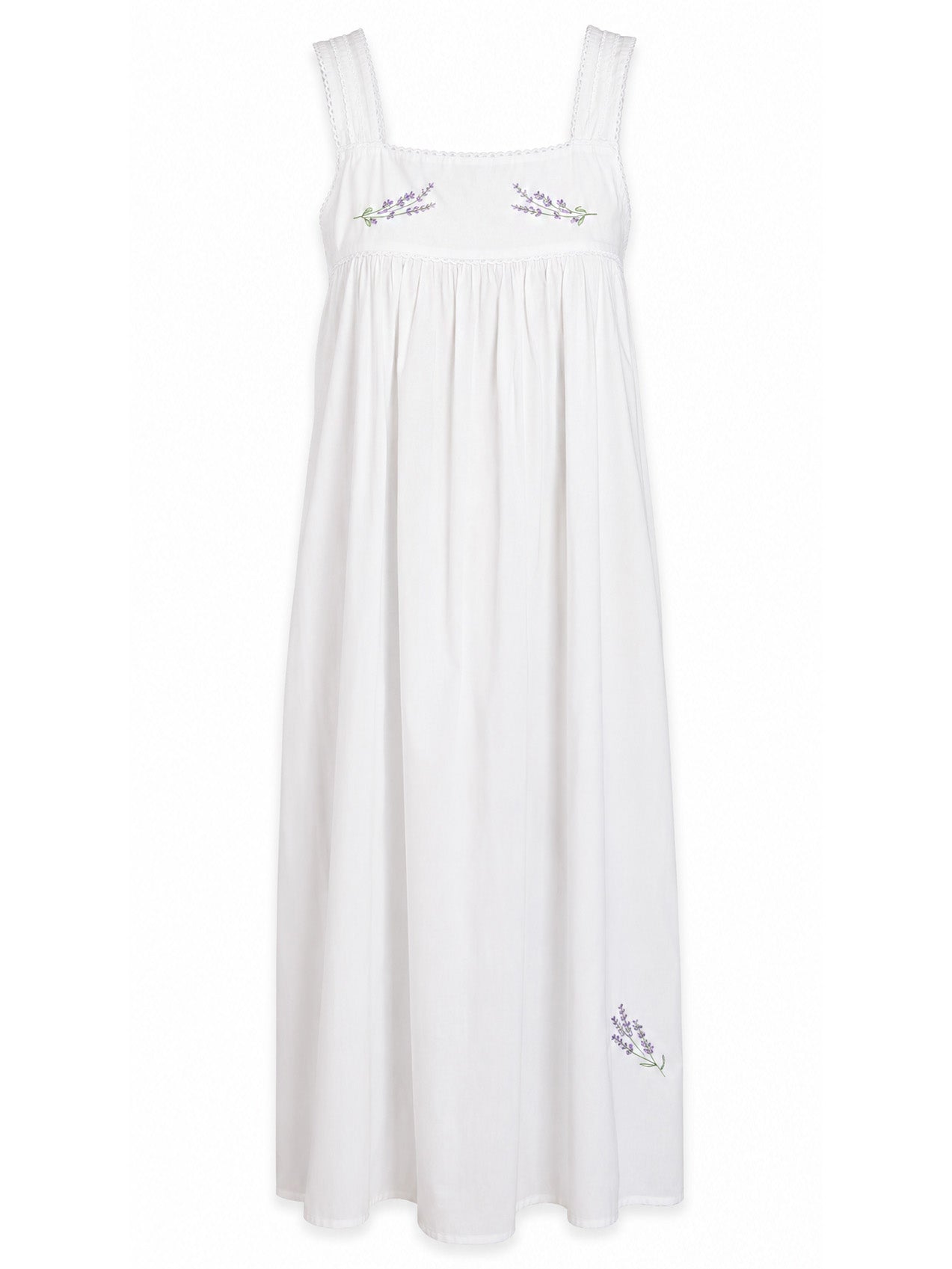 Violet White Cotton Nightgown