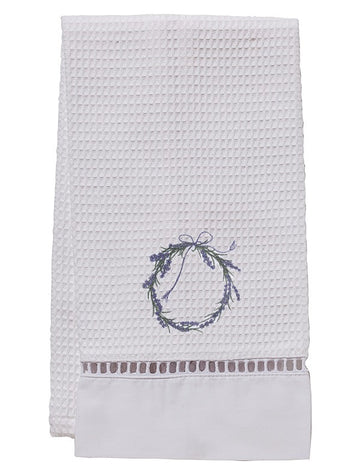 Guest Towel, Ladder Lace, Embroidered Botanical