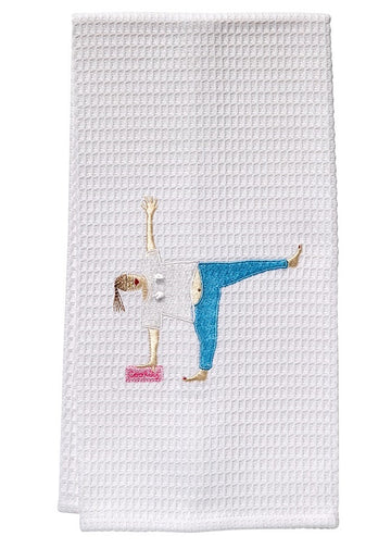 Guest Towel, Waffle Weave, Embroidered People