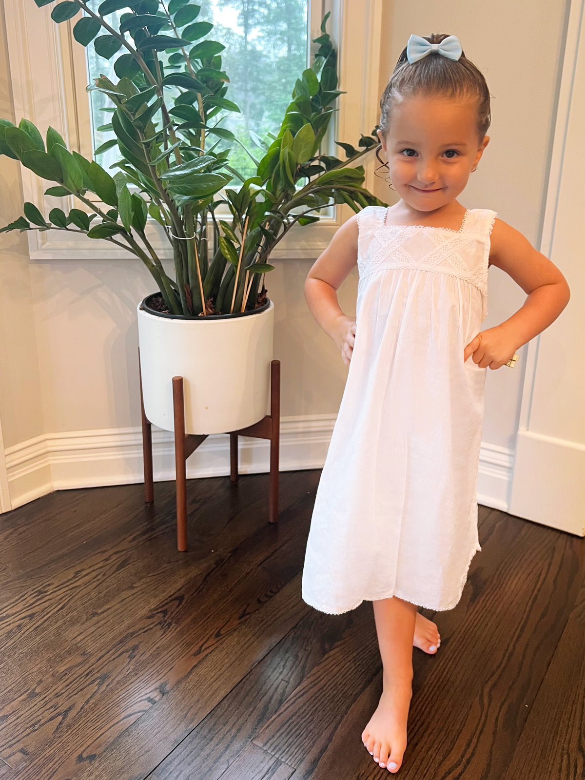 Chelsea White Cotton Dress, Lace
