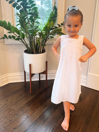 Chelsea White Cotton Dress, Lace