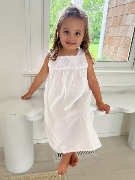Chelsea White Cotton Dress, Lace