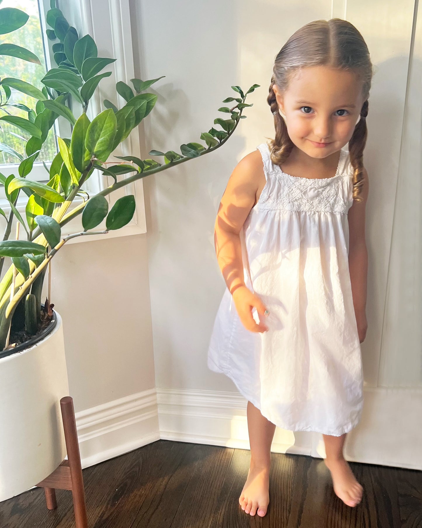 Chelsea White Cotton Dress, Lace
