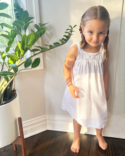 Chelsea White Cotton Dress, Lace