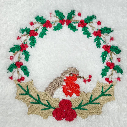 Guest Towel, Waffle Weave and Satin Trim, Holiday Designs