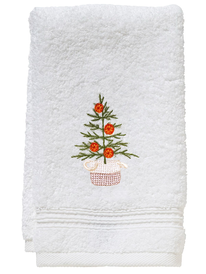 Guest Towel, Terry, Chinoiserie Christmas Tree