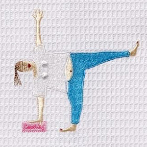 Guest Towel, Waffle Weave, Embroidered People
