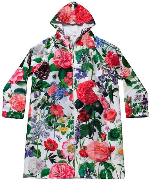 Floral Raincoat Beautiful Spring rain jacket in an English Garden Print Jacaranda Living