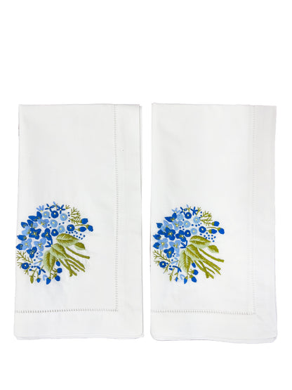 Dinner Napkin, Floral Bouquet (Blue), Set of 2
