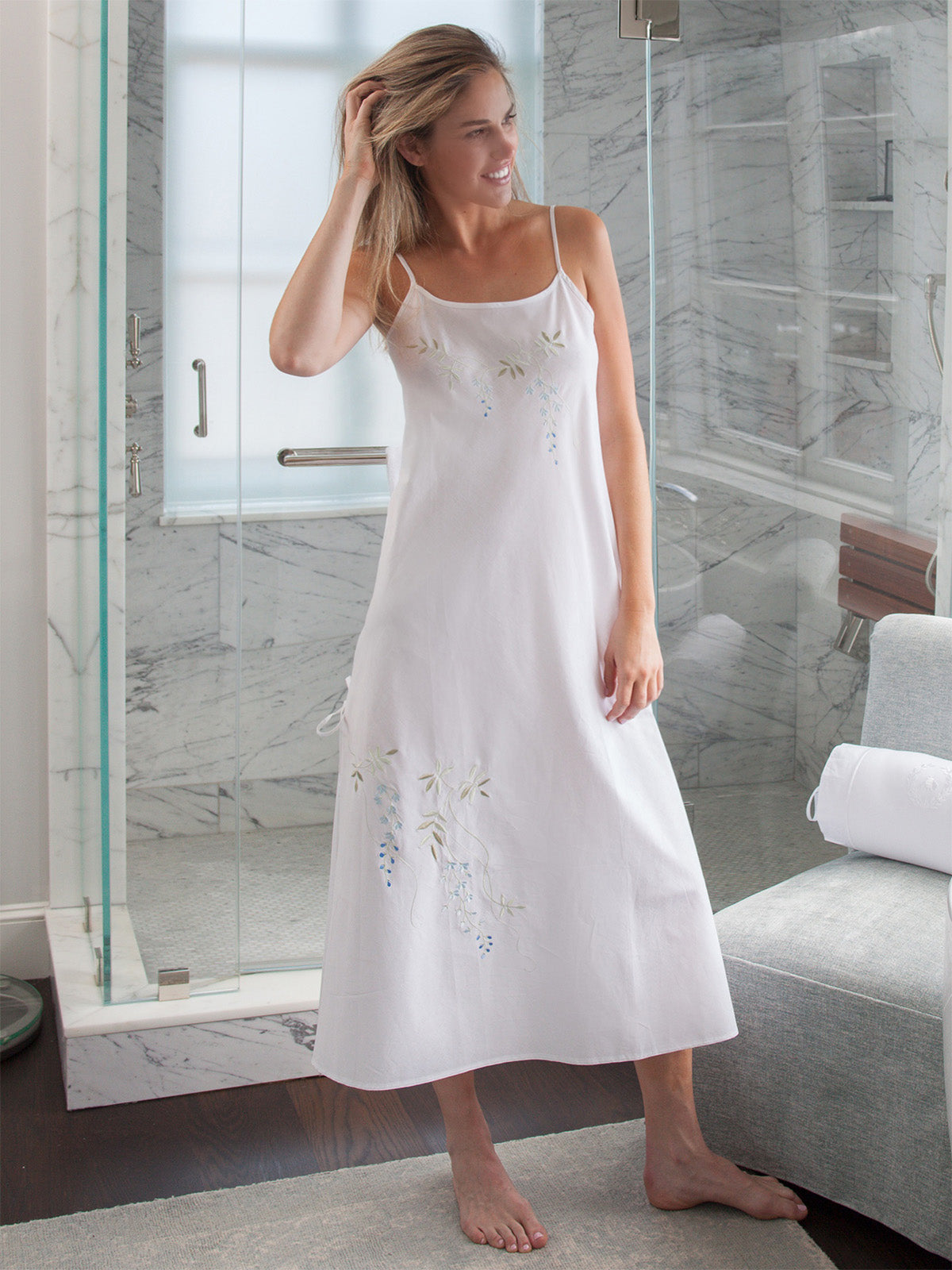 Jane White Cotton Nightgown