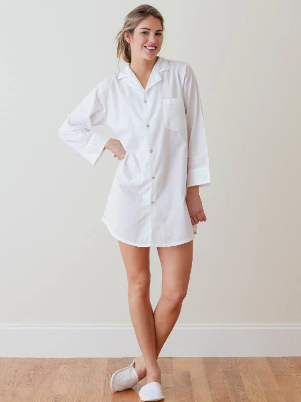 Ginny White Cotton Nightshirt