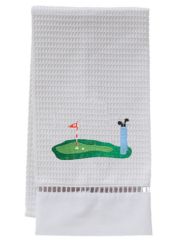Guest Towel, Ladder Lace, Embroidered People