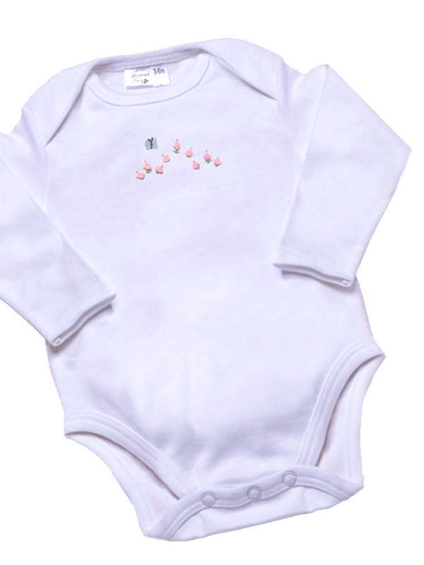 Onesie (Long Sleeve), Combed Cotton, Embroidered