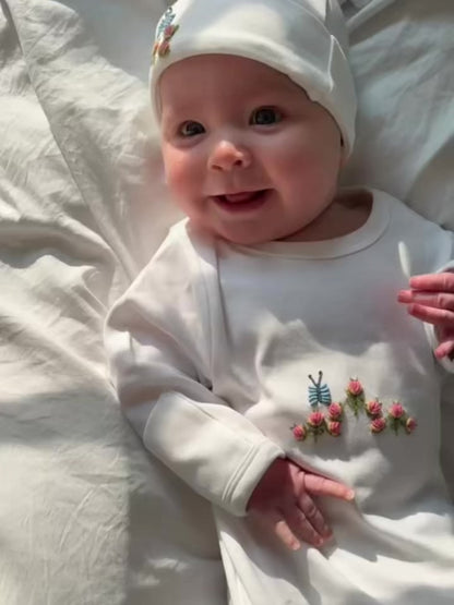 Baby Gown, Combed Cotton, Embroidered