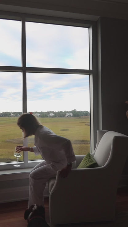 Luna White Cotton Pajamas