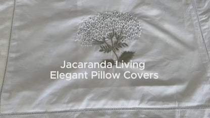 Boudoir Pillow Cover, Embroidered with Hem Stitch