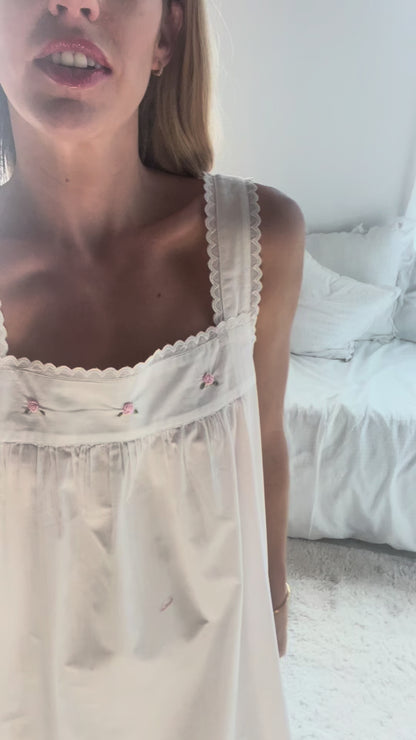 Margot White Cotton Nightgown
