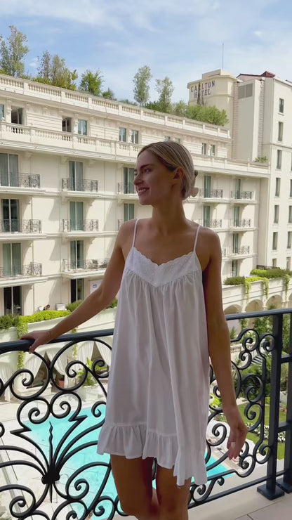 Madeline White Cotton Nightgown