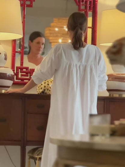 Adelaide White Cotton Nightgown