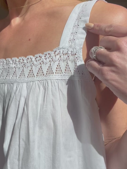 Maureen White Cotton Nightgown